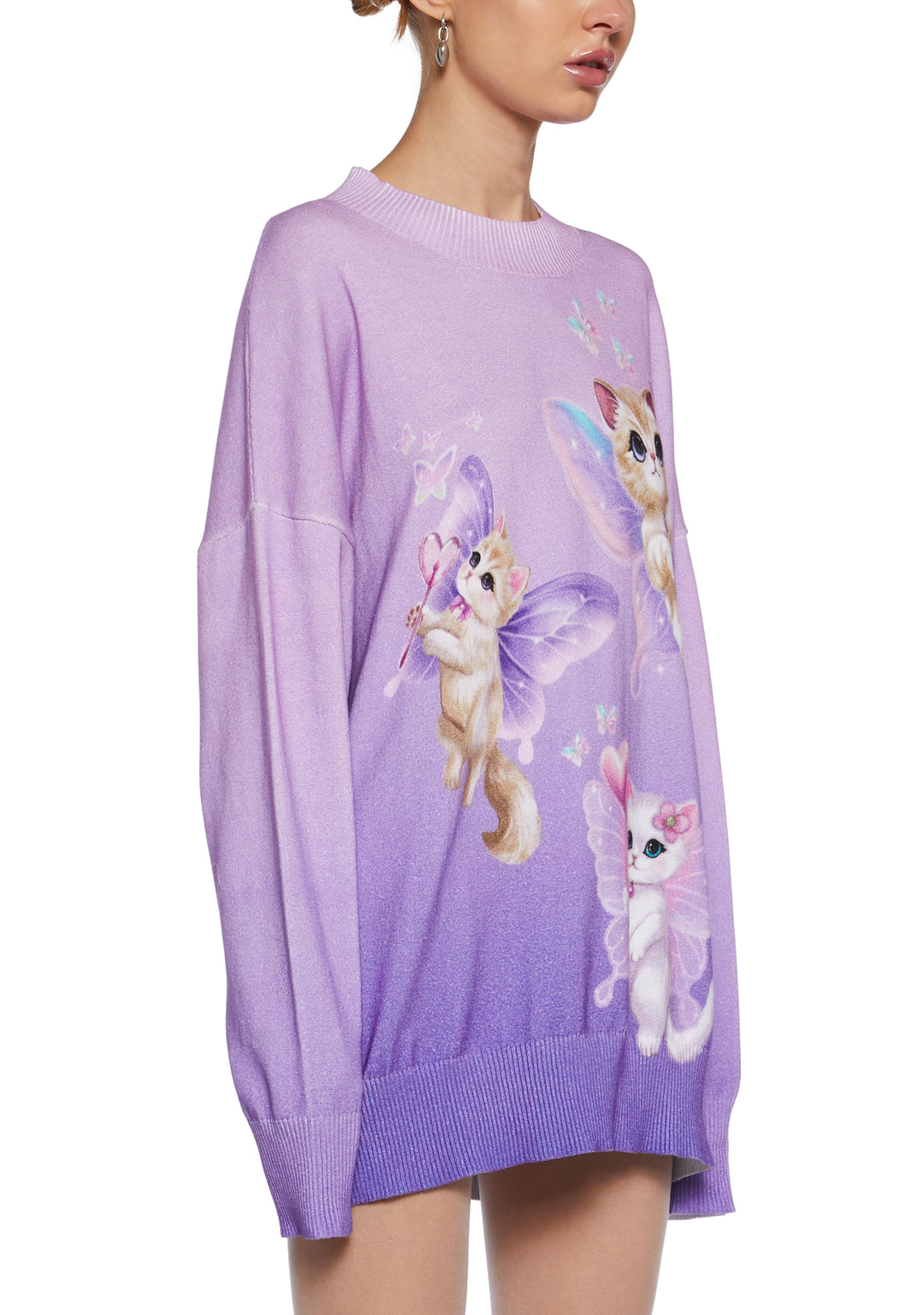 Womens Cat Kitten Fairy Ombre Knit Sweater Delia's - Multi - Image 10
