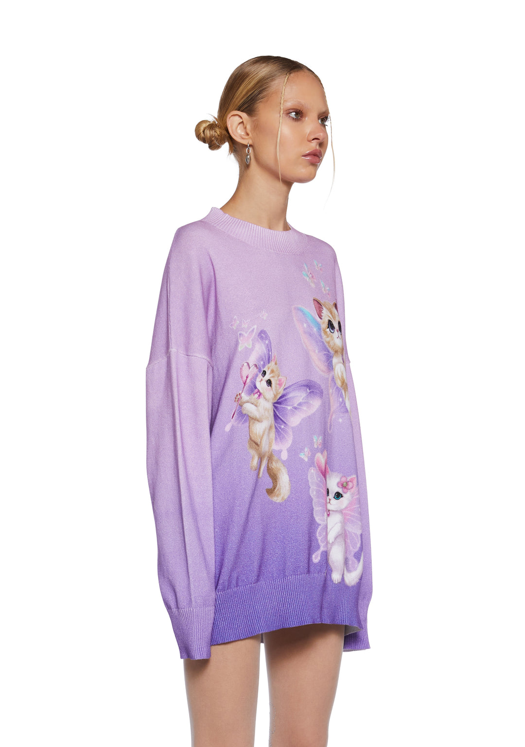 Womens Cat Kitten Fairy Ombre Knit Sweater Delia's - Multi - Image 3