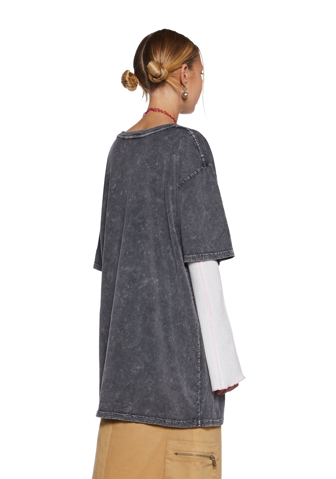 Womens Cat Graphic Oversized Tee - Multi - Image 4