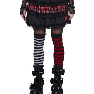The Grave Girls Layered Twill Lace Patchwork Plaid Mini Skirt - Plaid