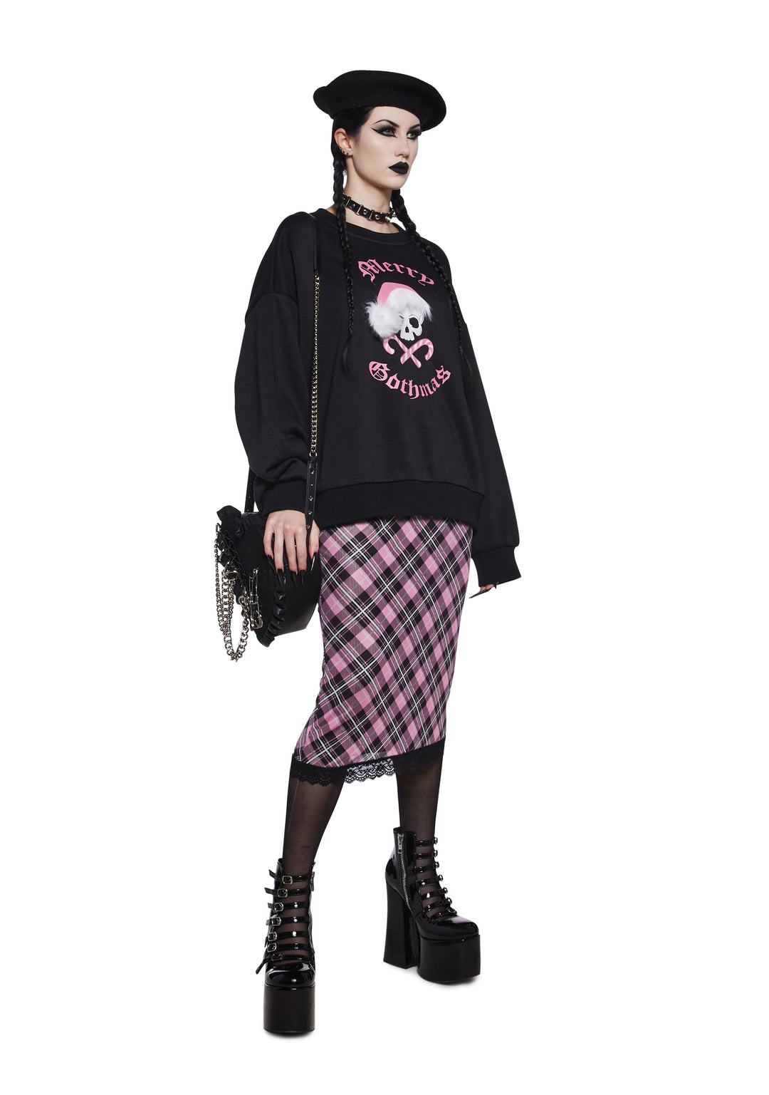 The Grave Girls Merry Gothmas Knit Pullover Sweatshirt - Black - Image 2