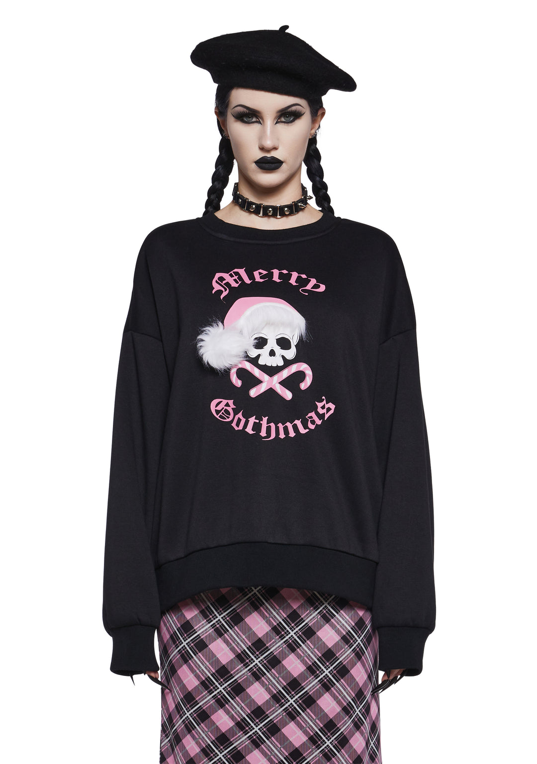 The Grave Girls Merry Gothmas Knit Pullover Sweatshirt - Black