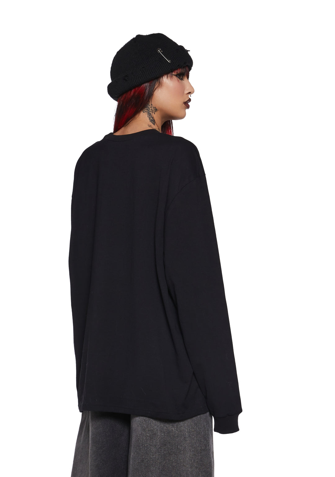 Dolls Kill x Twilight Bella Where You Been Loca Jacob Graphic Long Sleeve Tee - Black - Image 4