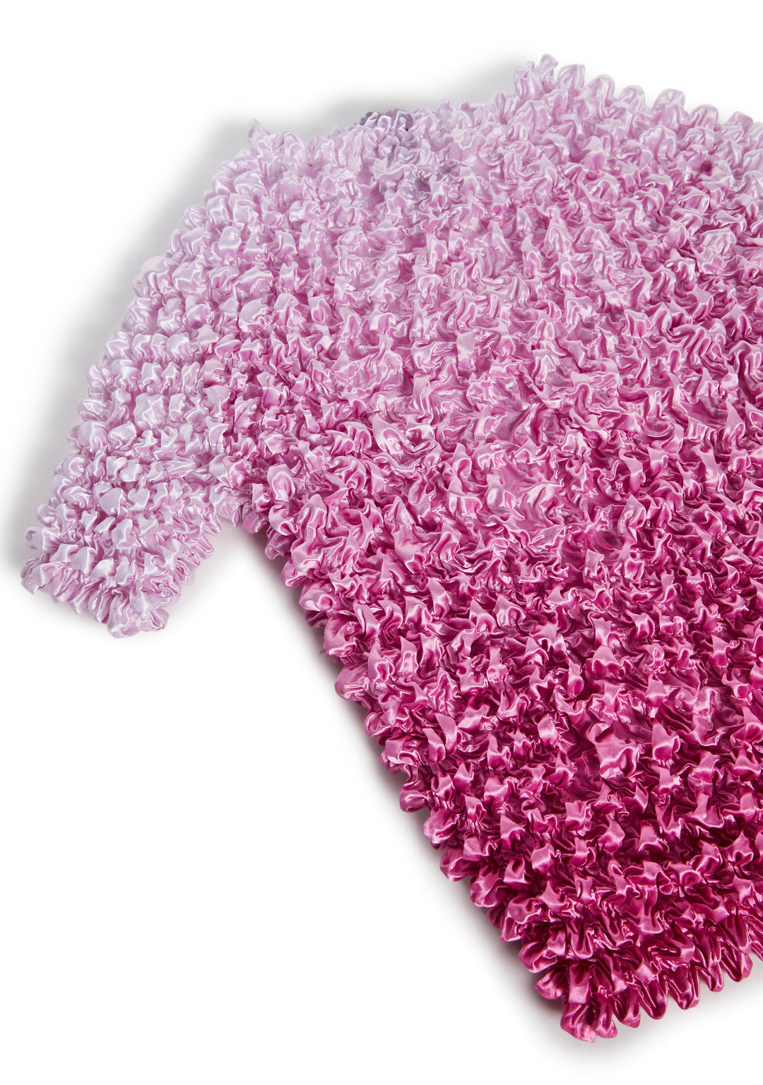 Stretchy Dip-Dye Ombre Popcorn Top Current Mood - Pink - Image 6