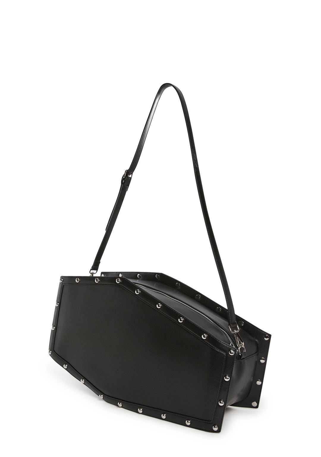 The Grave Girls Coffin Shaped Goth Patch Spiderweb Shoulder Bag - Black - Image 4