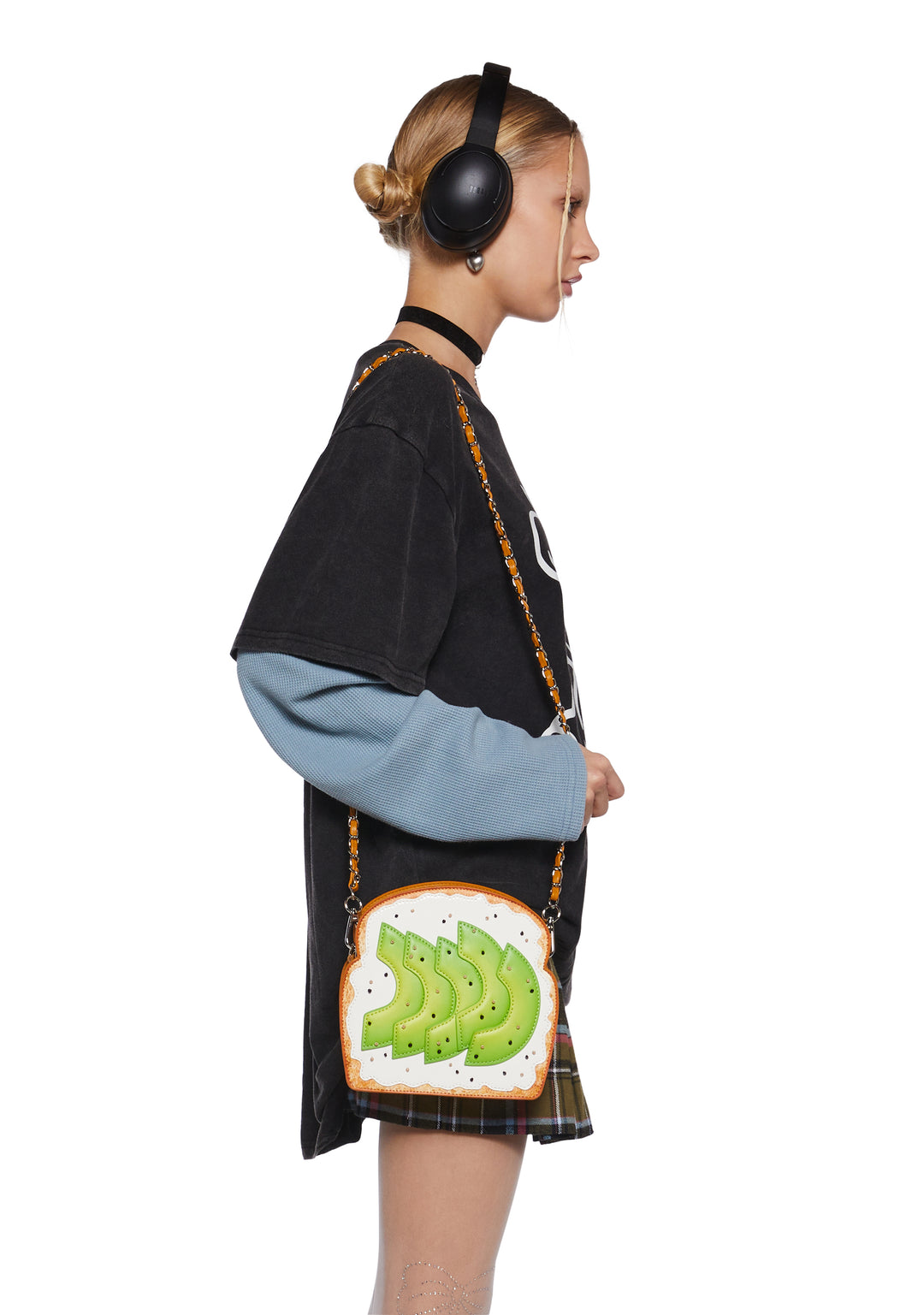 Vegan Leather Avocado Toast Shaped Crossbody Bag Current Mood - Multi - Image 2