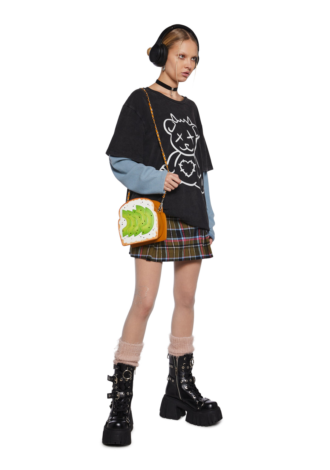 Vegan Leather Avocado Toast Shaped Crossbody Bag Current Mood - Multi - Image 6