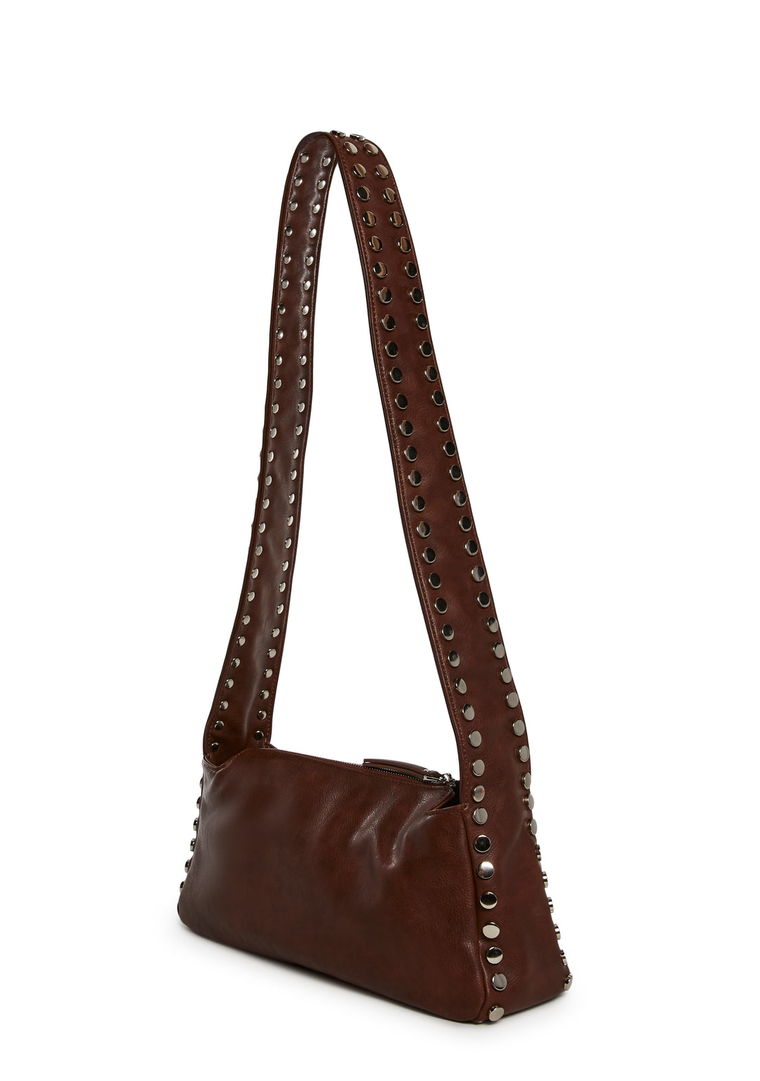 Studded Buckle Belt Shoulder Bag Current Mood - Brown - Image 4