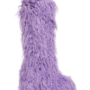 Womens Faux Fur Platform Boots Club Exx - Purple