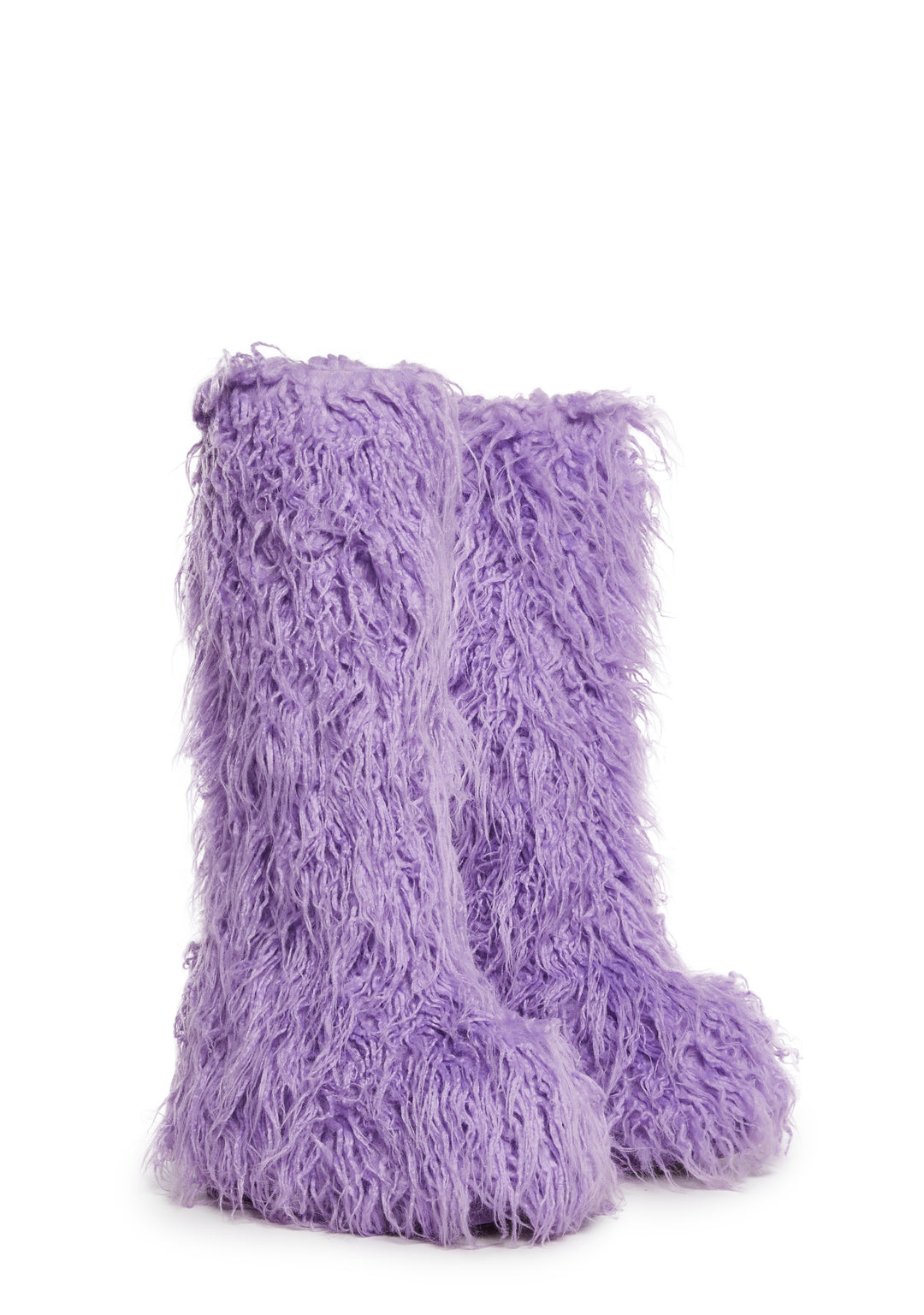 Womens Faux Fur Platform Boots Club Exx - Purple - Image 3