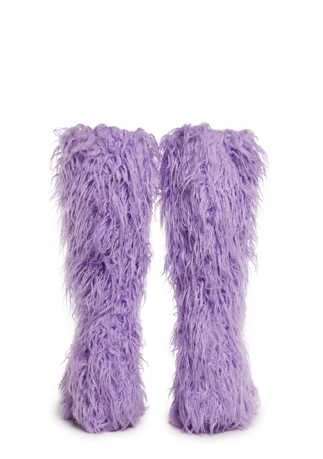 Womens Faux Fur Platform Boots Club Exx - Purple - Image 4
