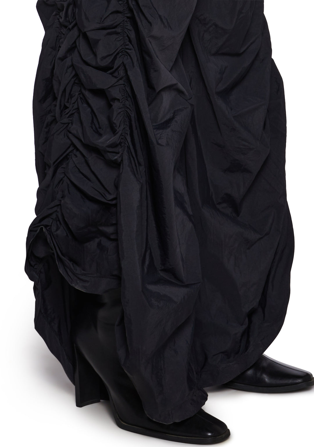 Bitch Ruched Gathered Nylon Pants Poster Grl - Black - Image 7