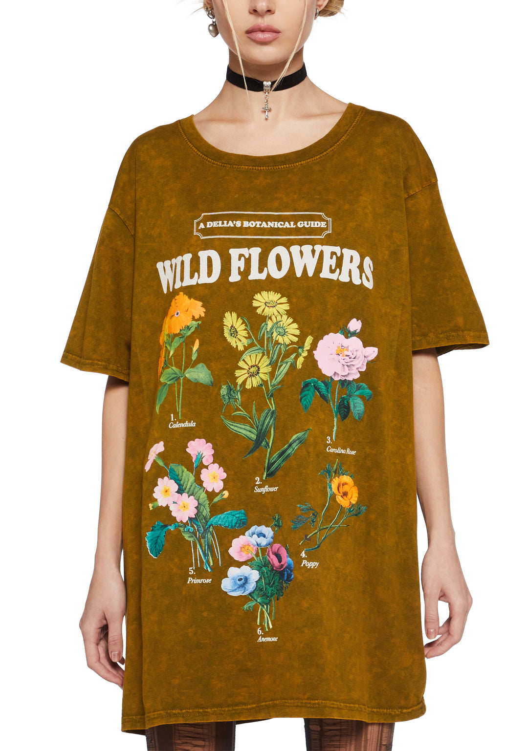 Women's Wildflower Graphic Oversized Tee Delia's - Green - Image 4