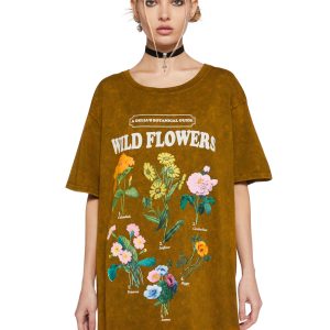Women's Wildflower Graphic Oversized Tee Delia's - Green