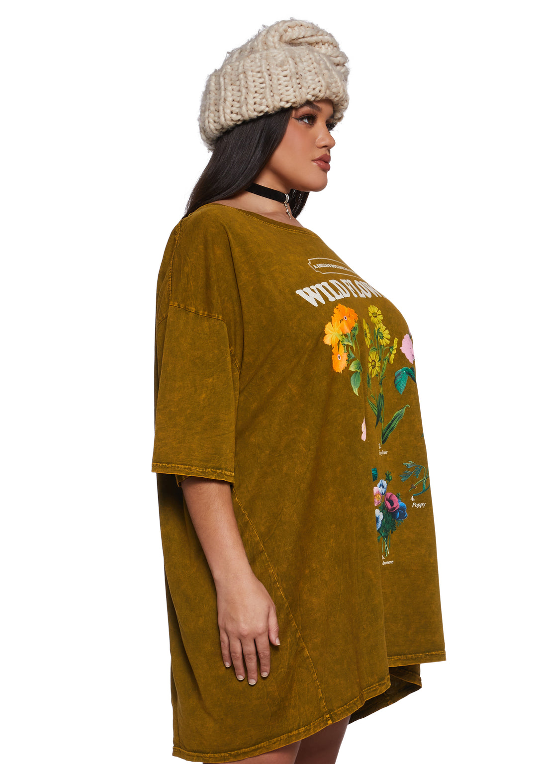 Women's Wildflower Graphic Oversized Tee Delia's - Green - Image 6