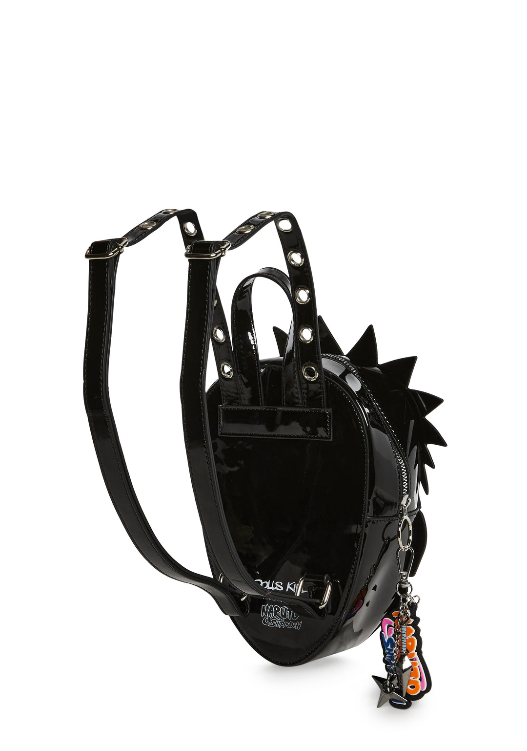 Dolls Kill x NARUTO SHIPPUDEN Naruto Face Shape Die-Cut Patent Vegan Leather Mini Backpack - Multi - Image 4