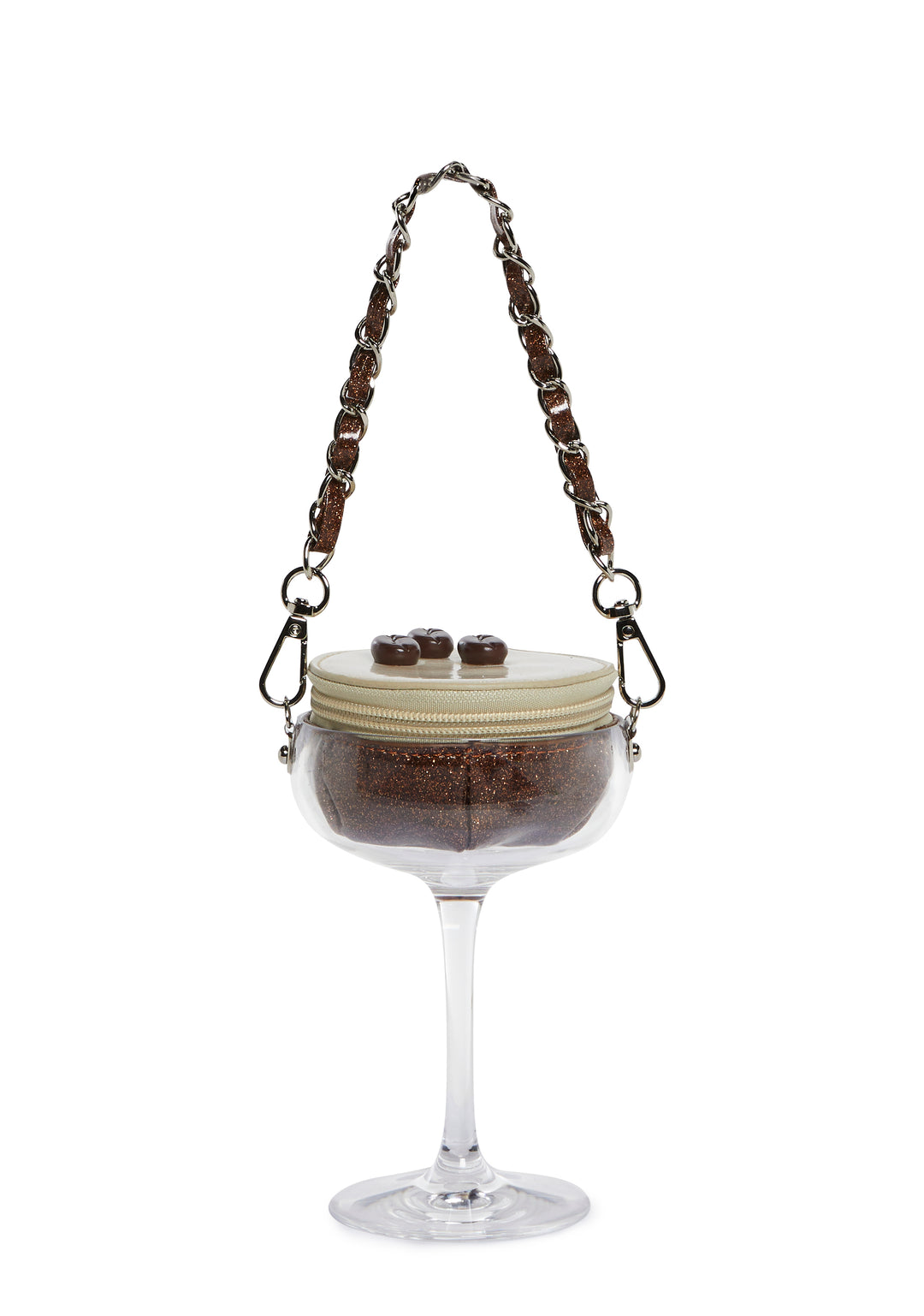 Espresso Martini Plastic Zip-Around Vegan Leather Handbag Current Mood - Multi