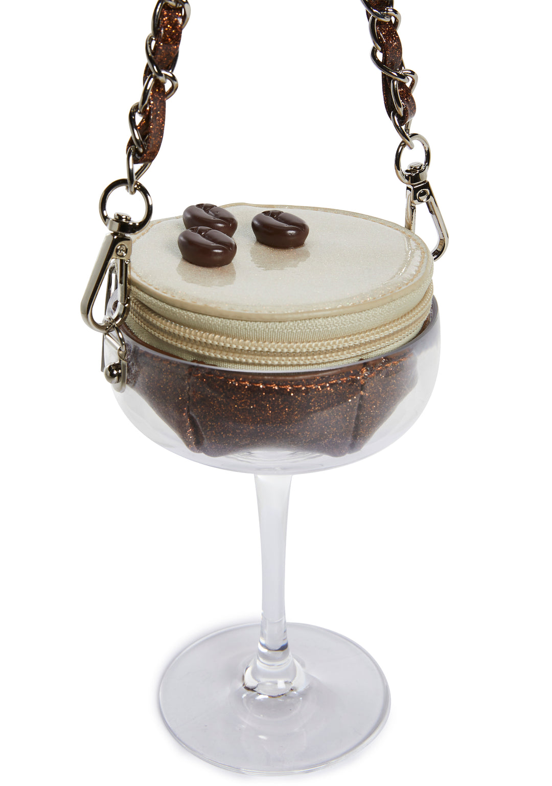 Espresso Martini Plastic Zip-Around Vegan Leather Handbag Current Mood - Multi - Image 5