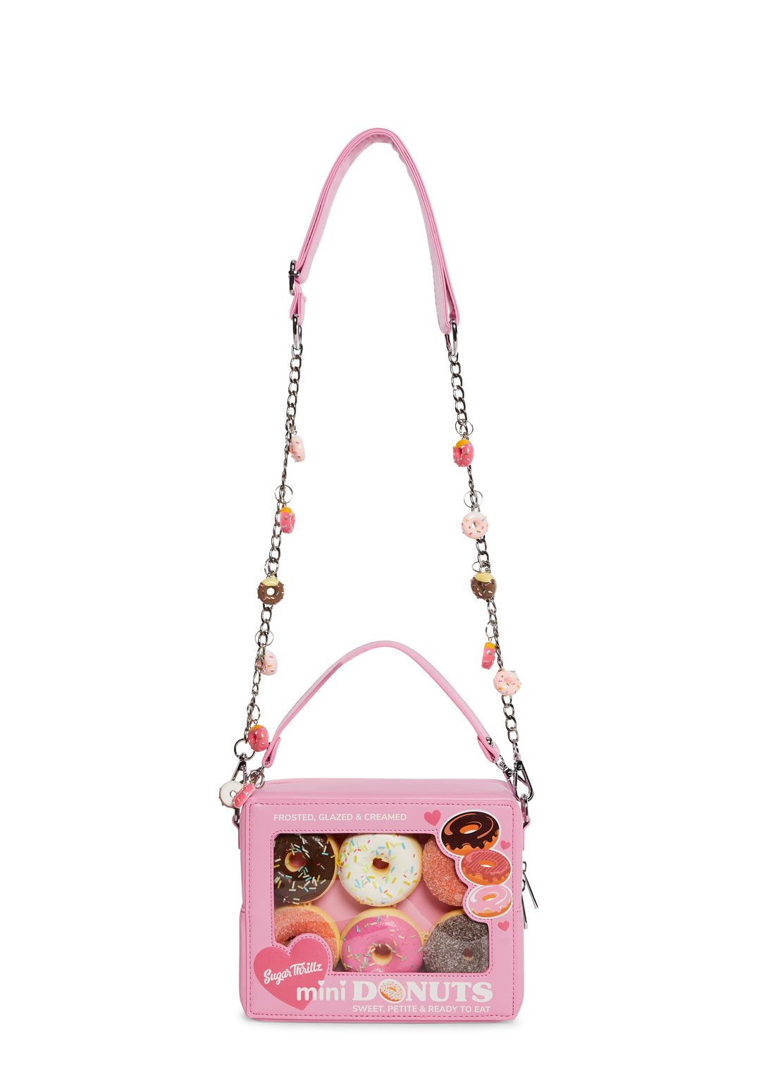 Vegan Leather Chainlink Mini Donut Box Crossbody Bag Sugar Thrillz - Multi