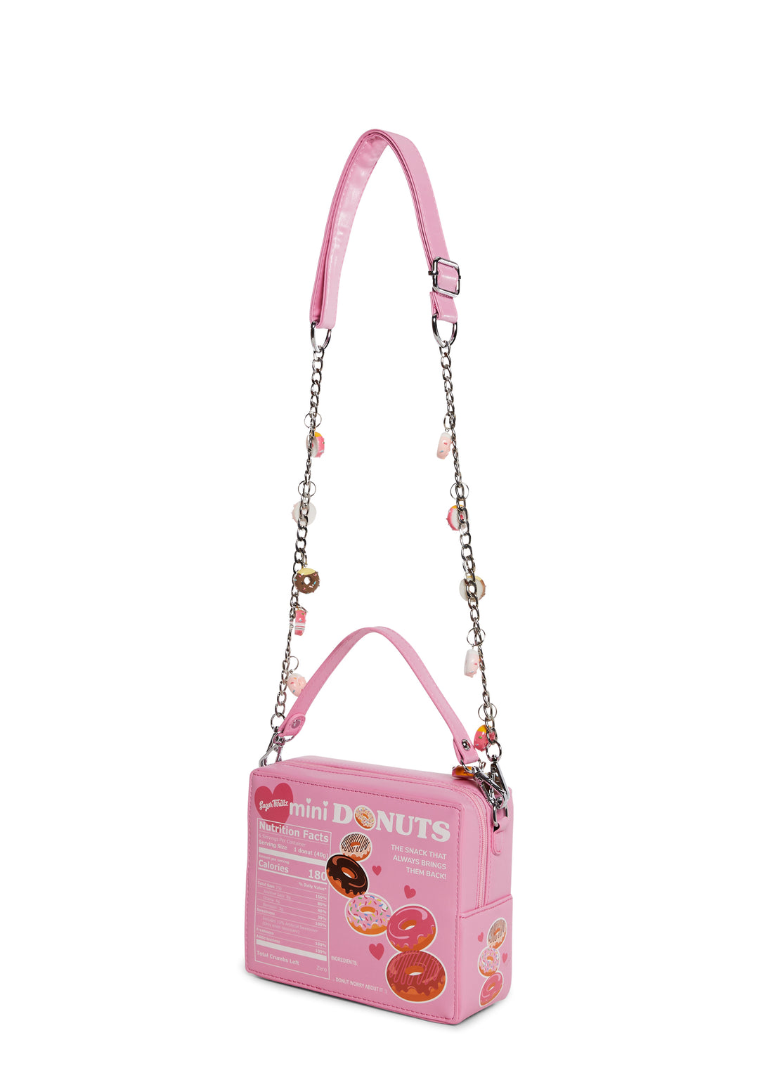 Vegan Leather Chainlink Mini Donut Box Crossbody Bag Sugar Thrillz - Multi - Image 3