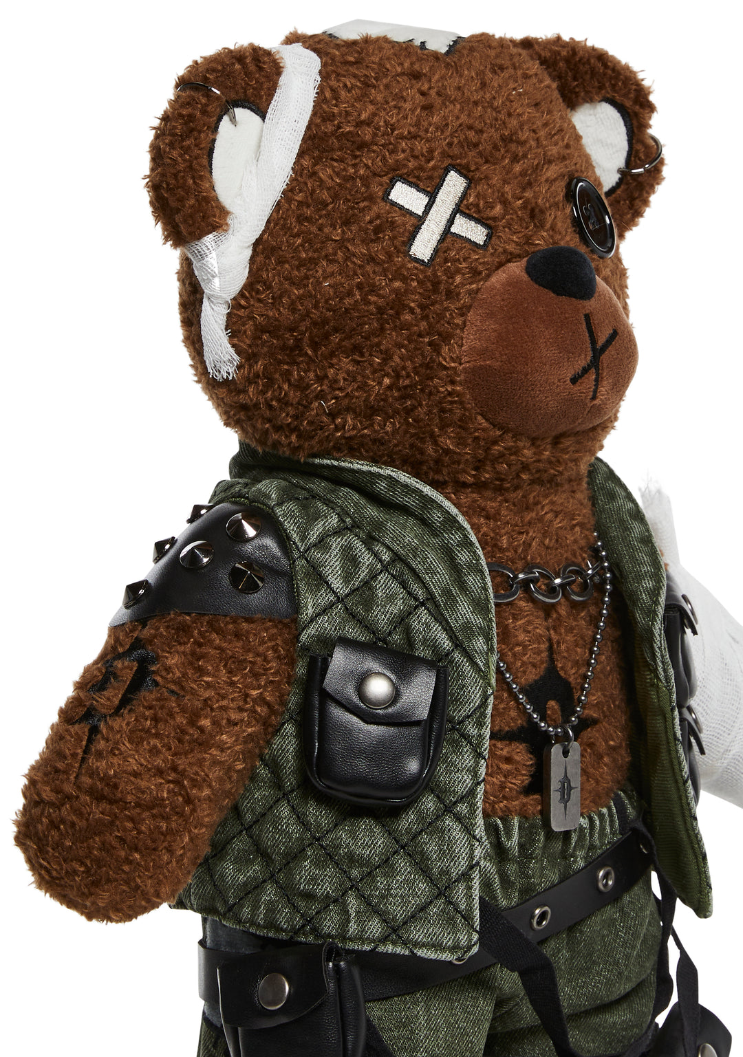 Bandaged Teddy Bear Shaped Plushie Darker Wavs - Multi - Image 2