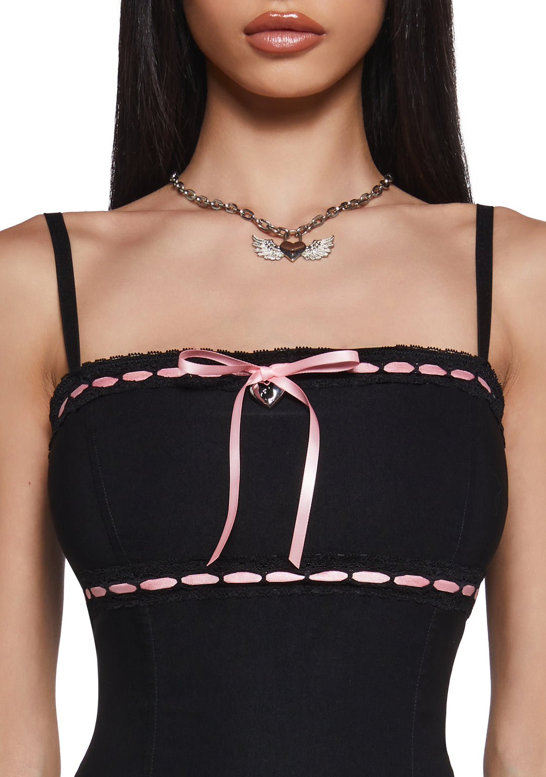 Dolls Kill x Playboy Stretchy Knit Pleated Playboy Playmate Bunny Mini Dress - Black - Image 6