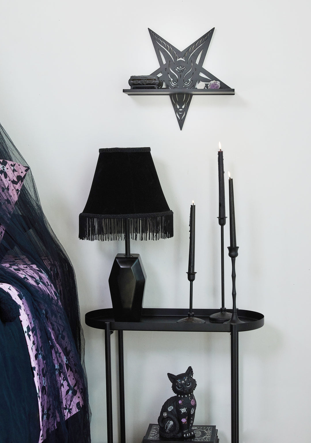 Kreepsville 666 Baphomet Mini Shelf Kit Home Decor - Black - Image 5