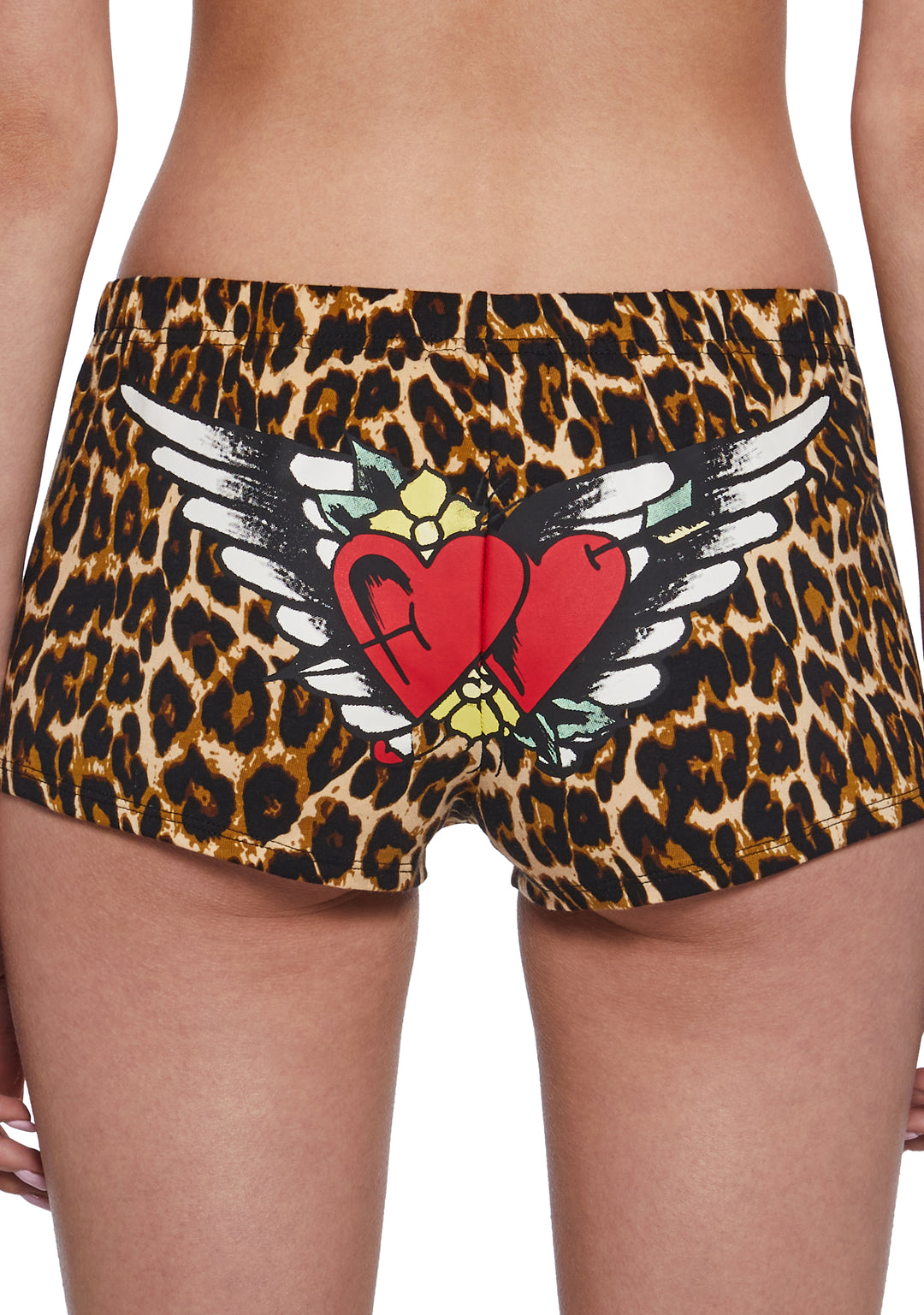 Ed Hardy Leopard Booty Shorts With Heart Wings - Multi - Image 6