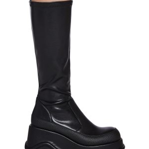 Womens Stretch Wedge Boots Current Mood - Black