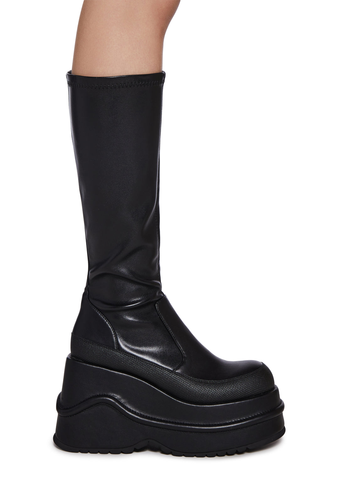 Womens Stretch Wedge Boots Current Mood - Black