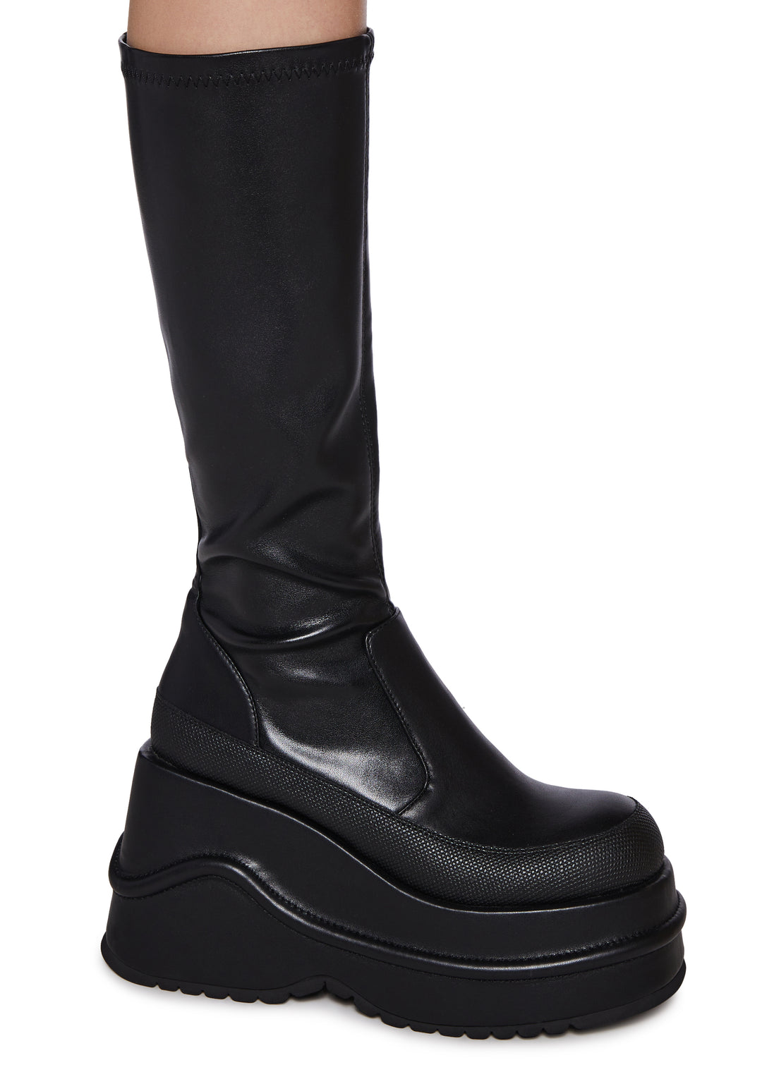 Womens Stretch Wedge Boots Current Mood - Black - Image 2