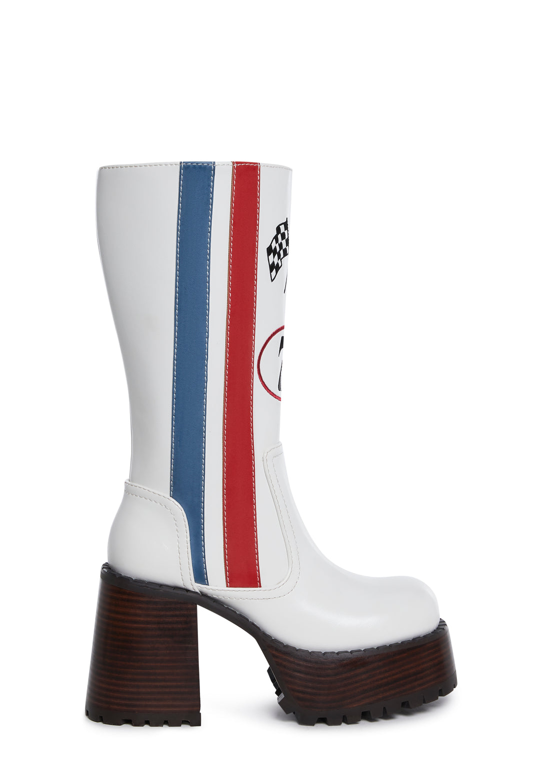 Womens Racing Motor Race Platform Boots Current Mood - White - Image 2