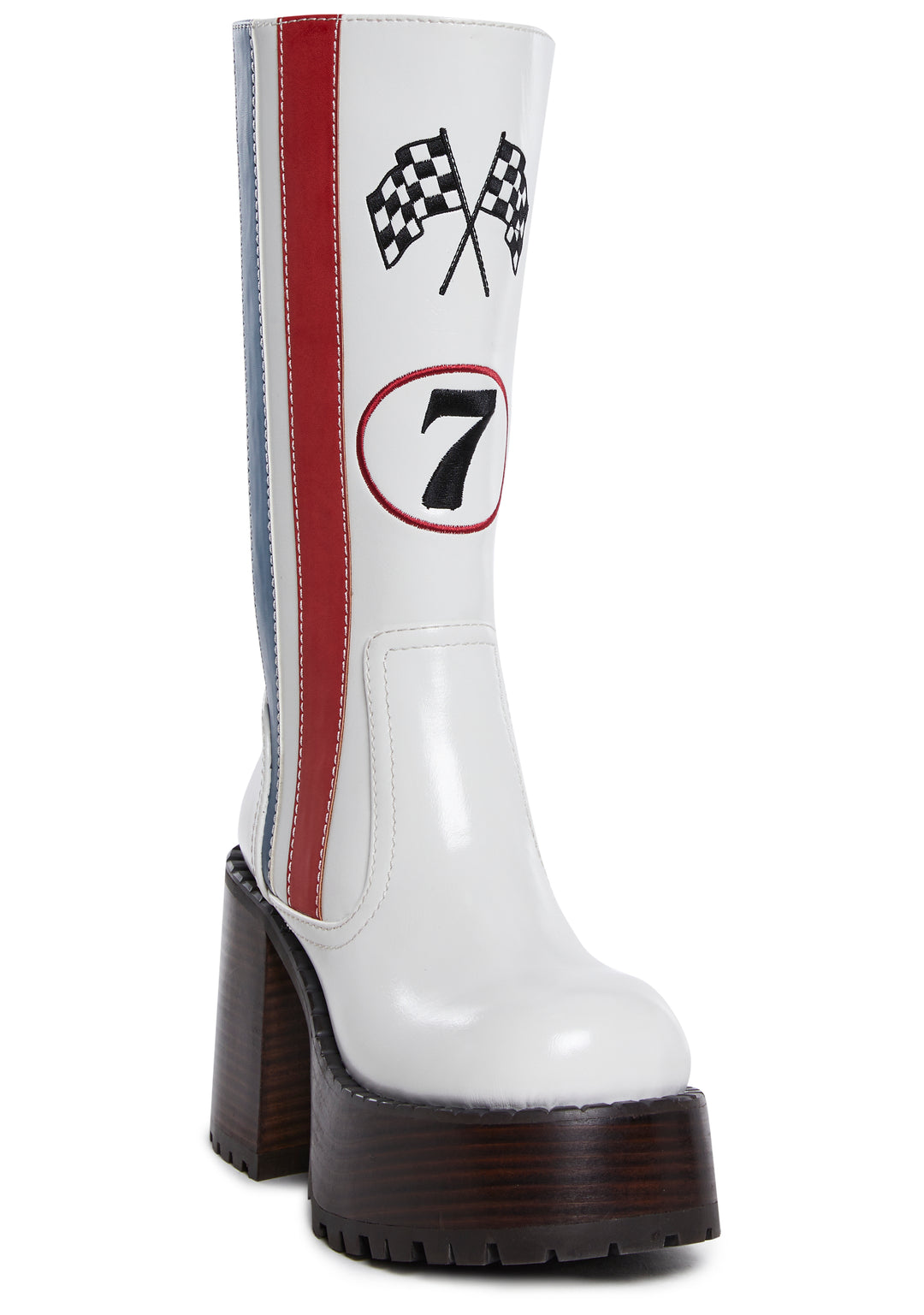 Womens Racing Motor Race Platform Boots Current Mood - White - Image 5