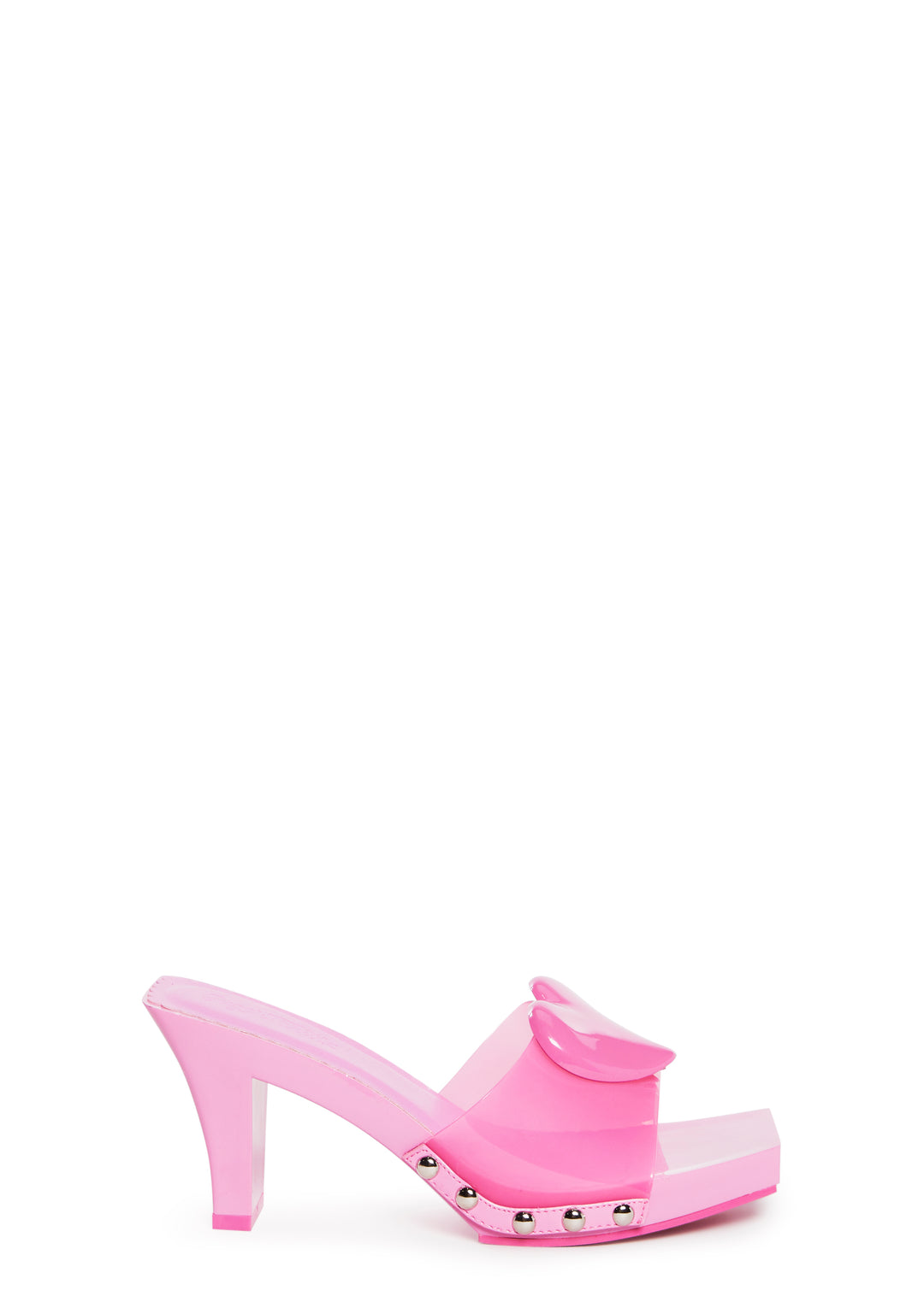 Womens Heart PVC Heeled Sandals Sugar Thrillz - Pink
