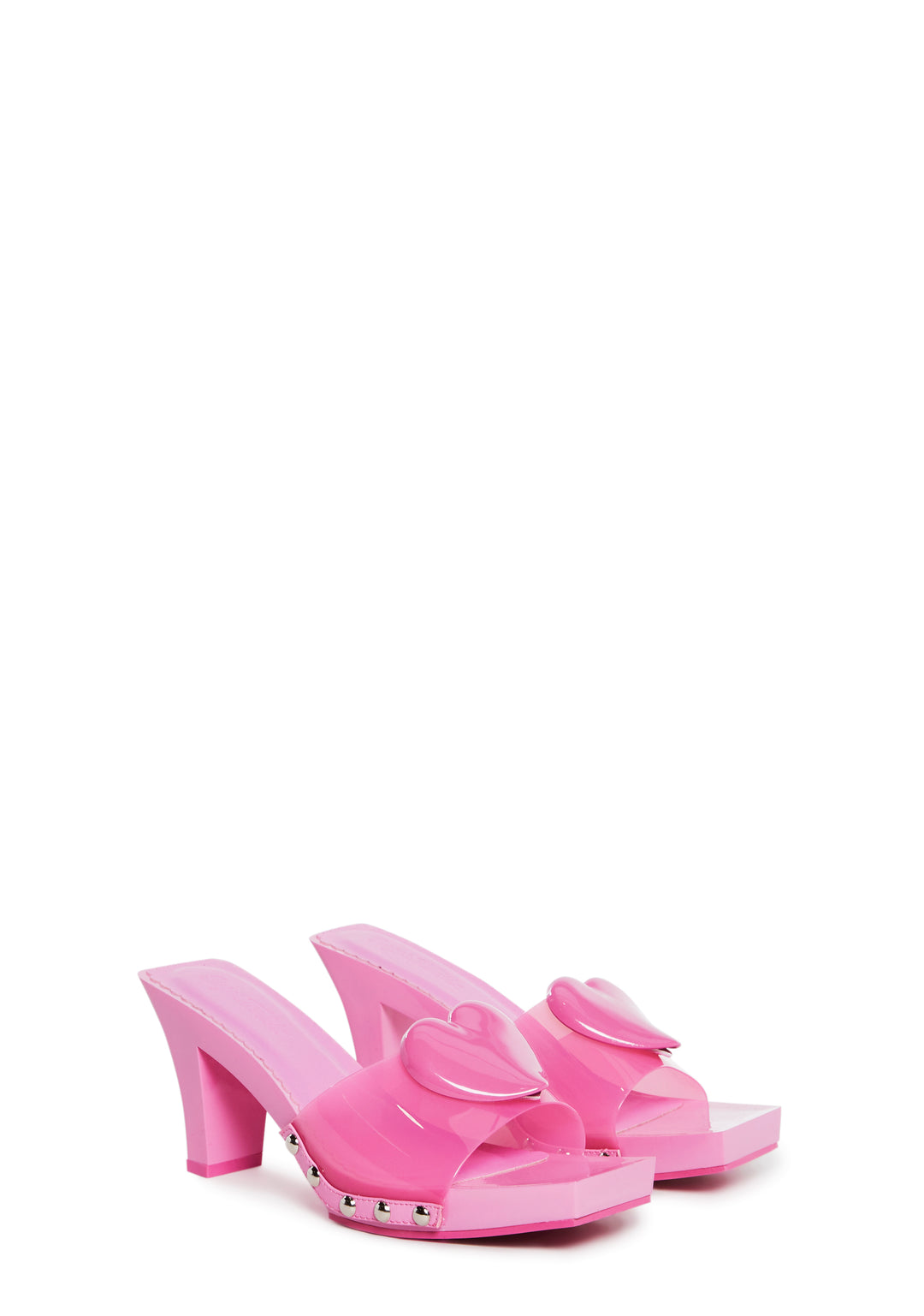Womens Heart PVC Heeled Sandals Sugar Thrillz - Pink - Image 3
