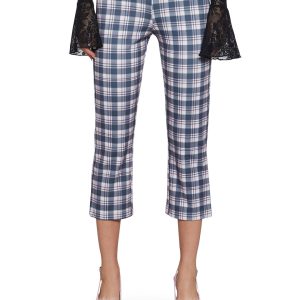Ponte Knit Plaid Capri Pants Sugar Thrillz - Plaid