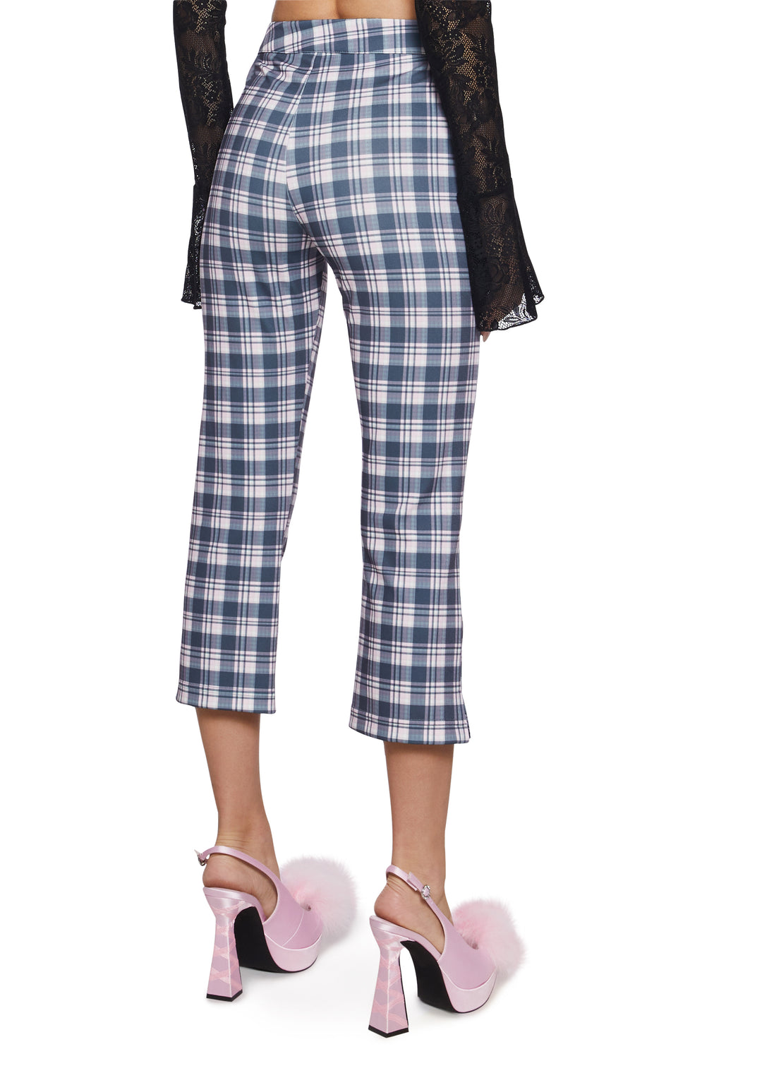 Ponte Knit Plaid Capri Pants Sugar Thrillz - Plaid - Image 4