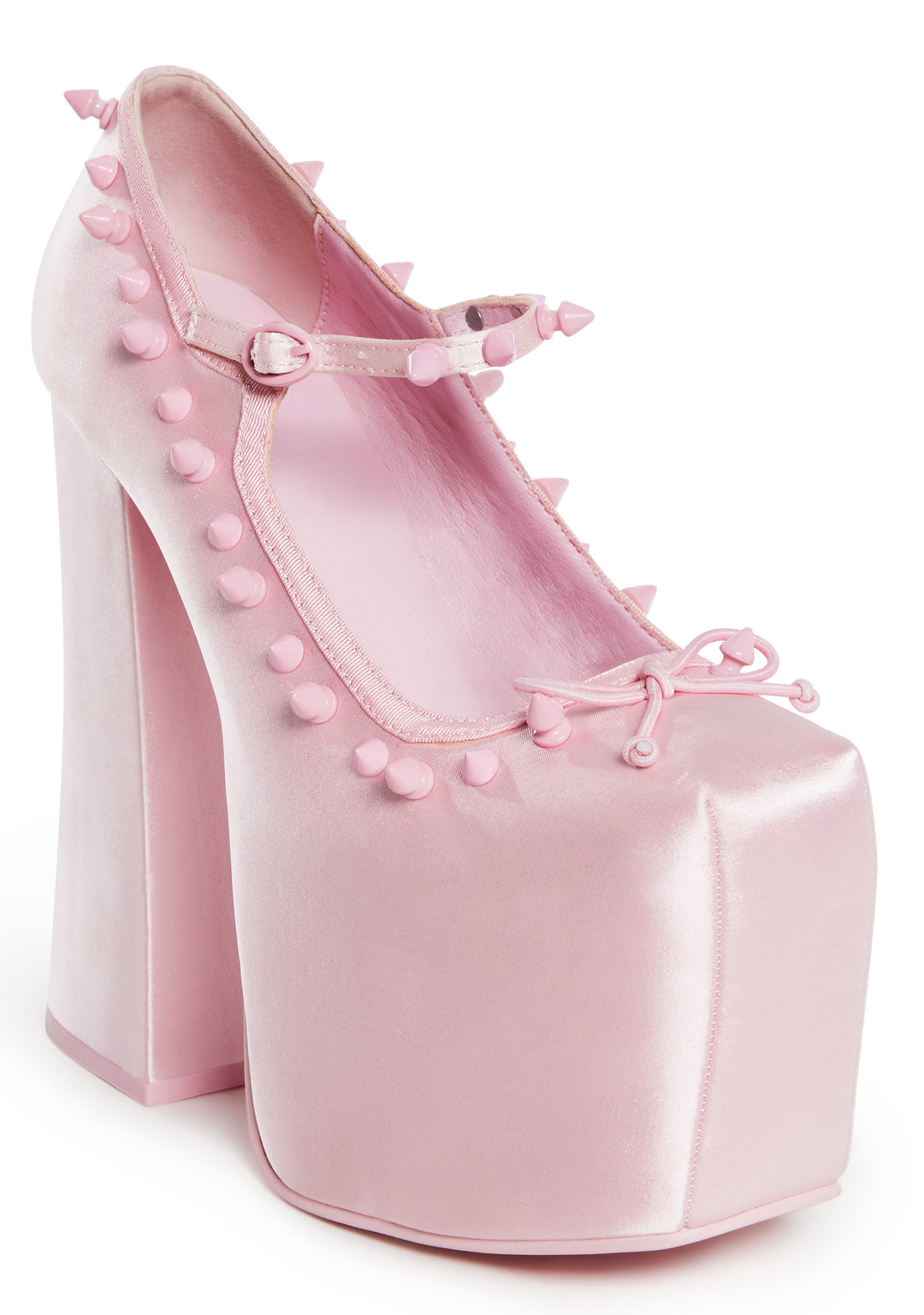 Womens Satin Ballet Platform Mary Janes Sugar Thrillz - Pink - Image 2