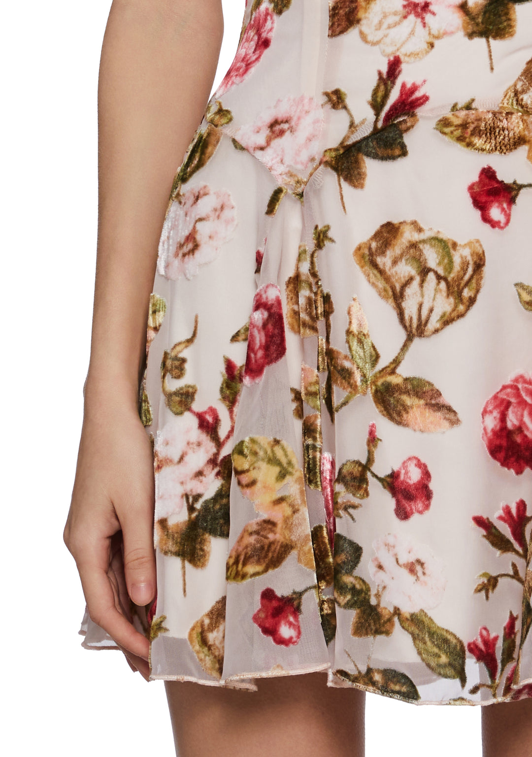 Womens Floral Velvet Mini Dress Current Mood - Multi - Image 5