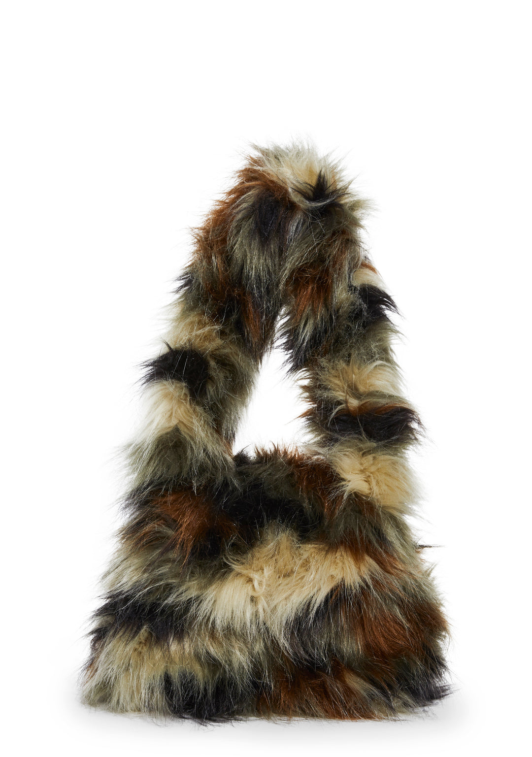 Camo Shaggy Faux Fur Shoulder Bag Current Mood - Camo