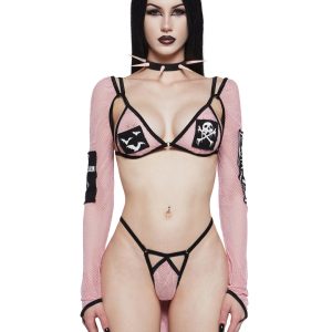 Faux Fur Fox Ears And Tail Costume Set Widow - Pink