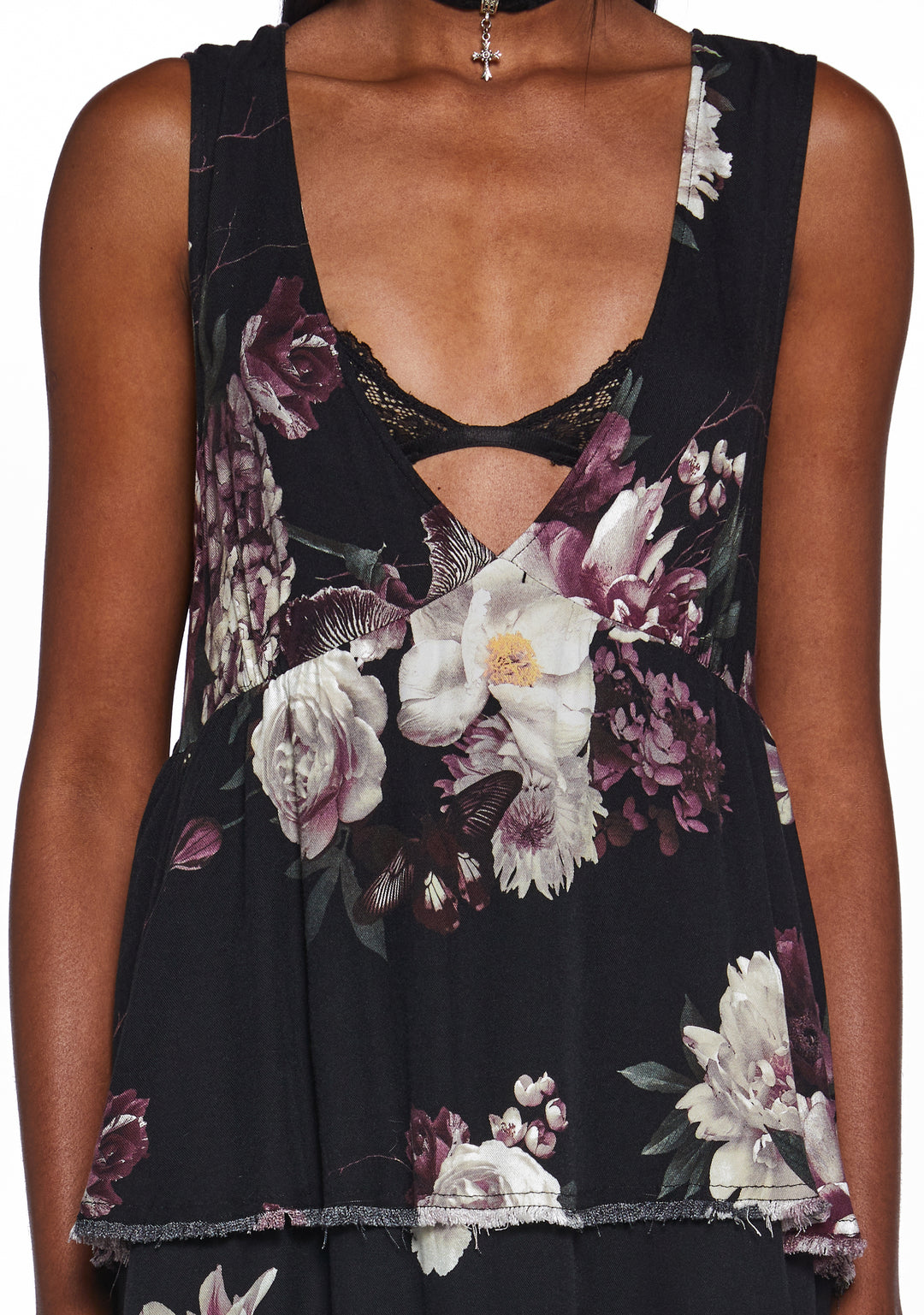 Womens Floral Print Babydoll Dress Current Mood - Multi - Image 5