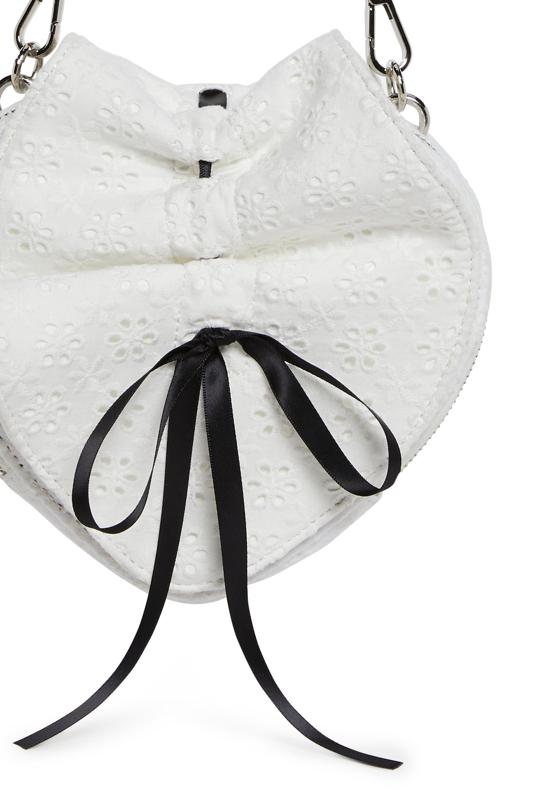 Heart Shaped Eyelet Purse Sugar Thrillz - White - Image 5