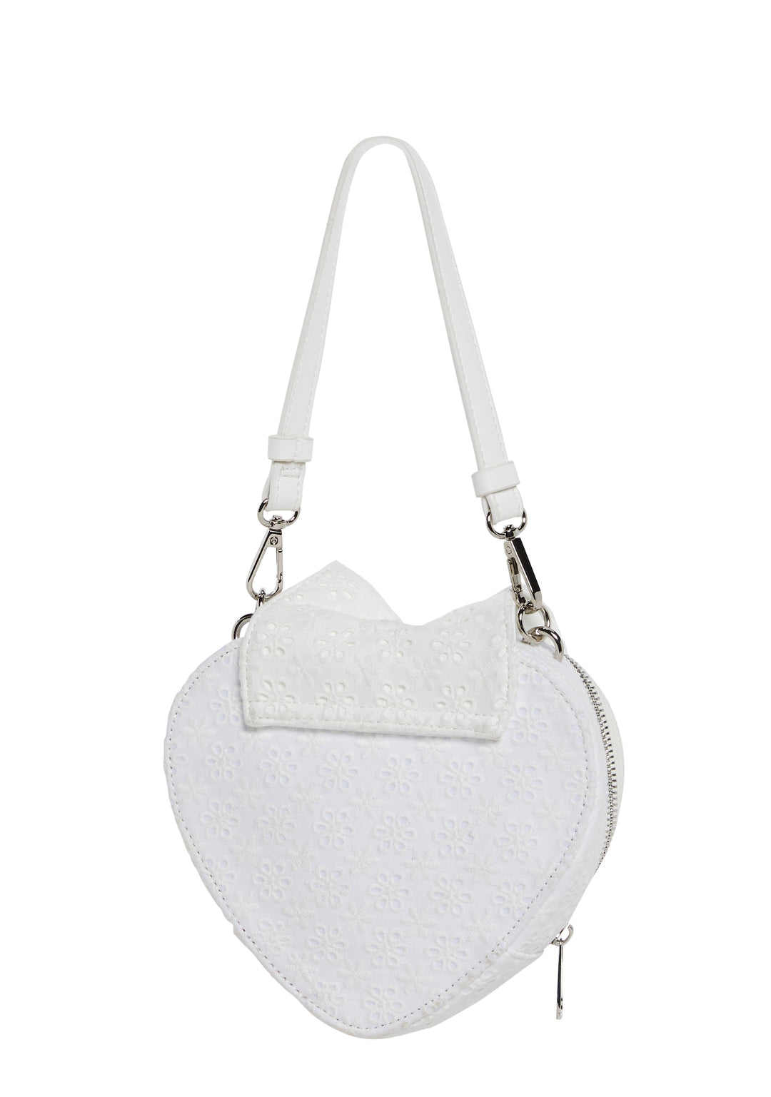Heart Shaped Eyelet Purse Sugar Thrillz - White - Image 4