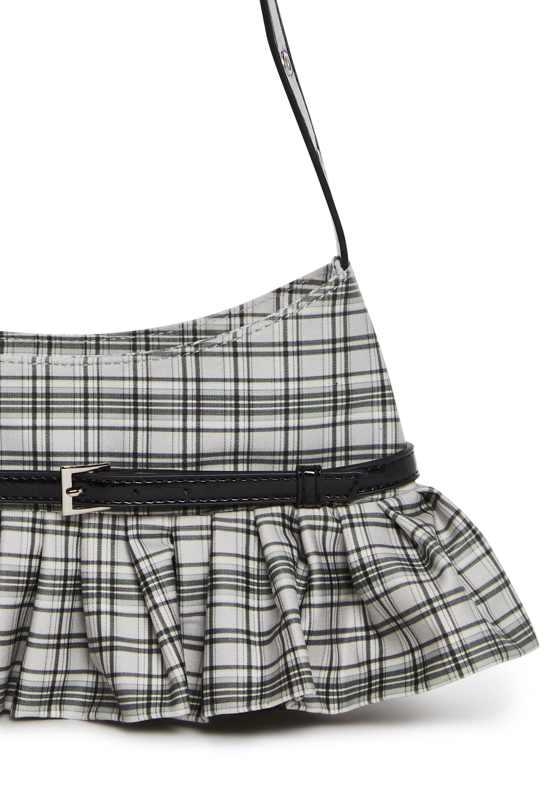 Womens Plaid Skirt Baguette Shoulder Bag Sugar Thrillz - Plaid - Image 5