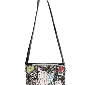 Patent Vegan Leather Composition Book Shaped Crossbody Bag Sugar Thrillz - Multi