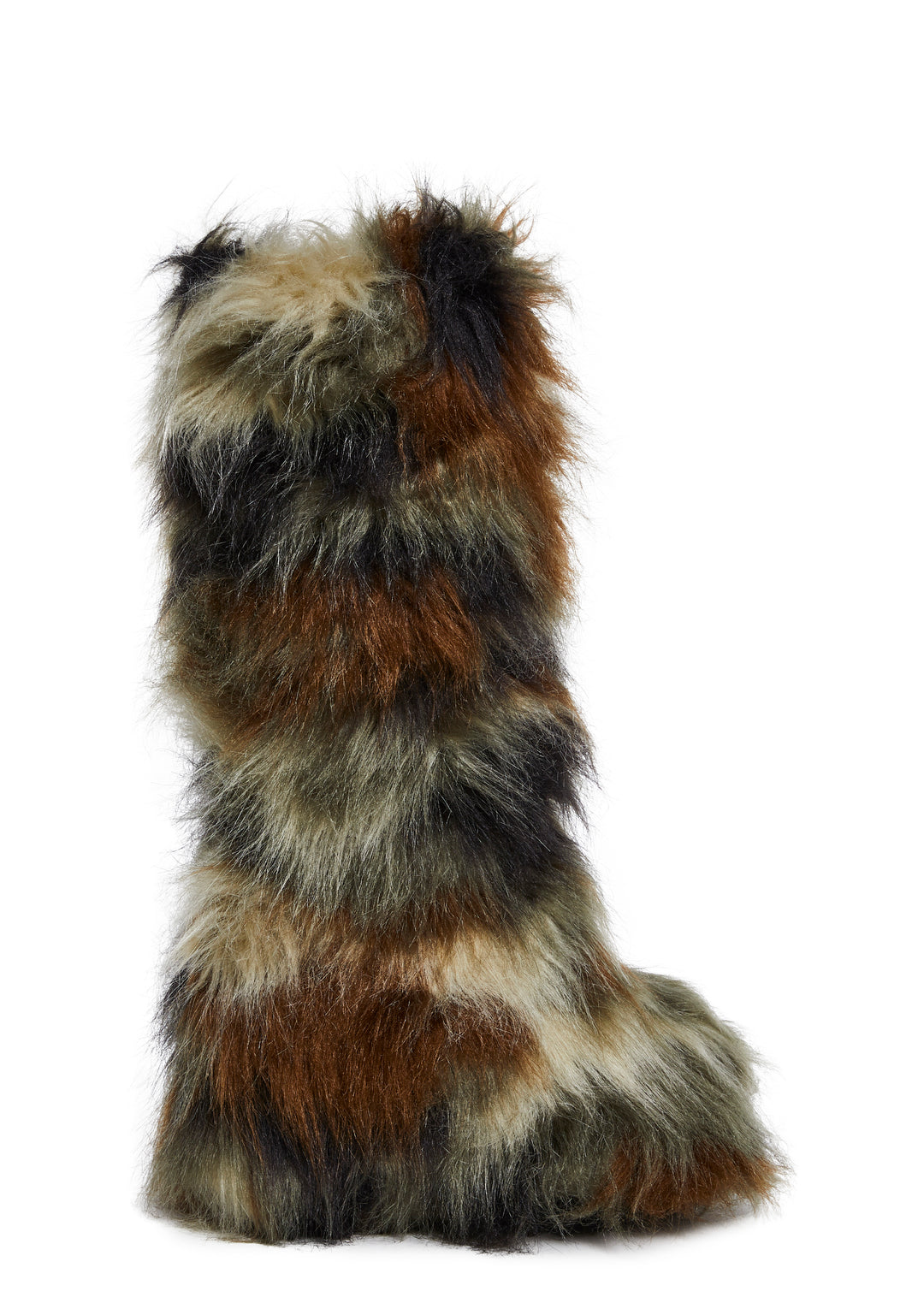 Ombre Camo Faux Fur Knee High Boots Current Mood - Multi