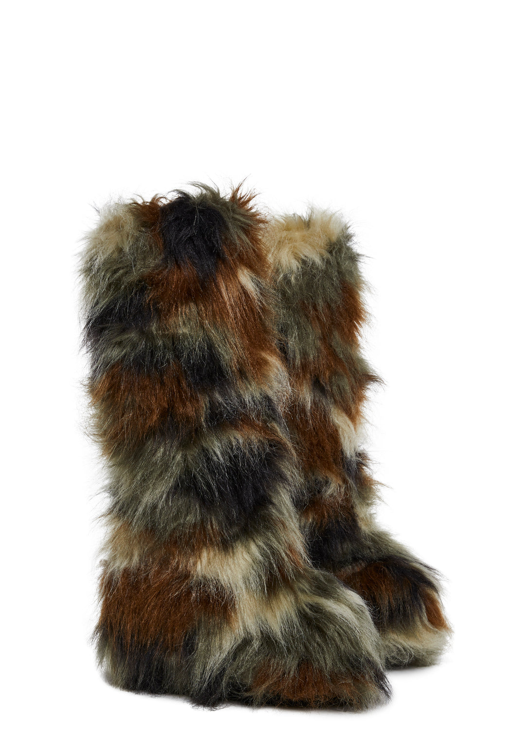 Ombre Camo Faux Fur Knee High Boots Current Mood - Multi - Image 3
