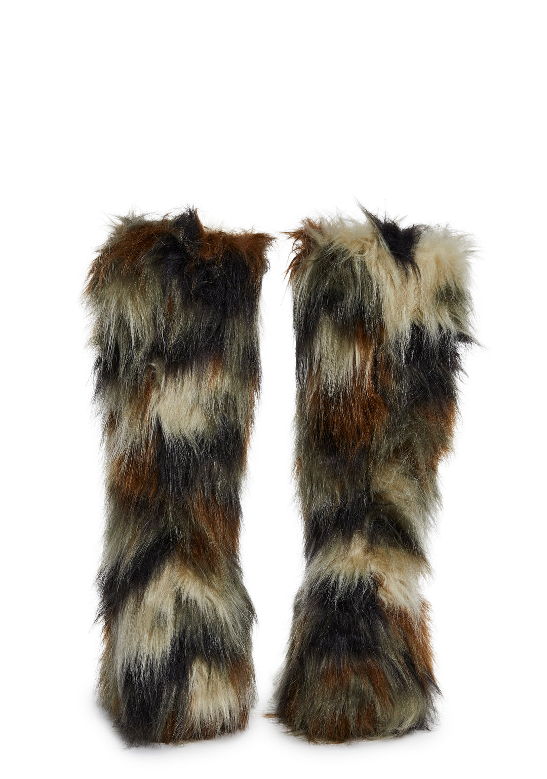 Ombre Camo Faux Fur Knee High Boots Current Mood - Multi - Image 4