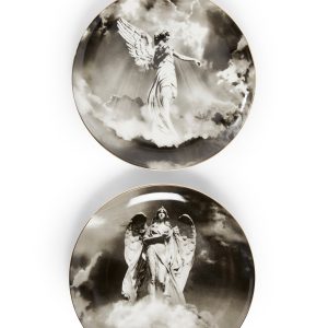 Angel Graphic Gold Trimmed Plate Set Dolls Home - Multi